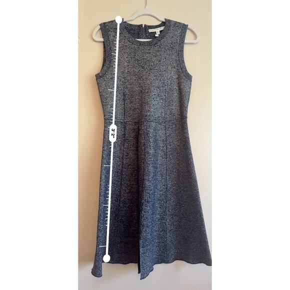 VERONICA BEARD FOLEY SLEEVELESS METALLIC FLARE MIDI DRESS sz M - Picture 4 of 11
